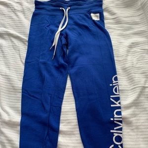blue calvin klein lounging pants